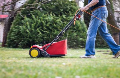 Power Raking Lawn